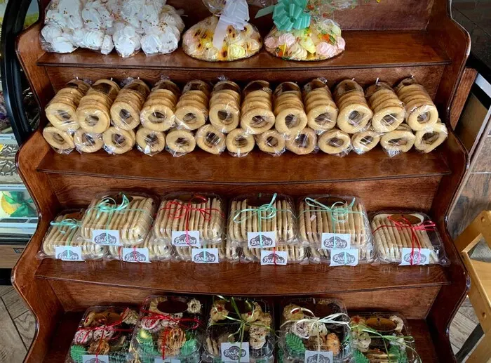 Shelves of Portuguese biscuits and cookies